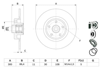 Disc frana, Renault, 332x324x112 mm, Bosch 0986479276