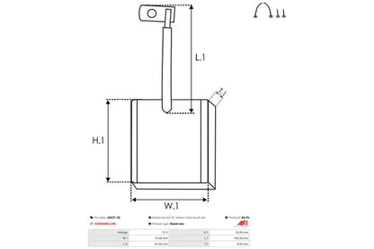 Perie electromotor, 107x107x28 mm, AS-PL JSX3132