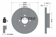 Disc frana Textar pentru Hyundai - 92204900