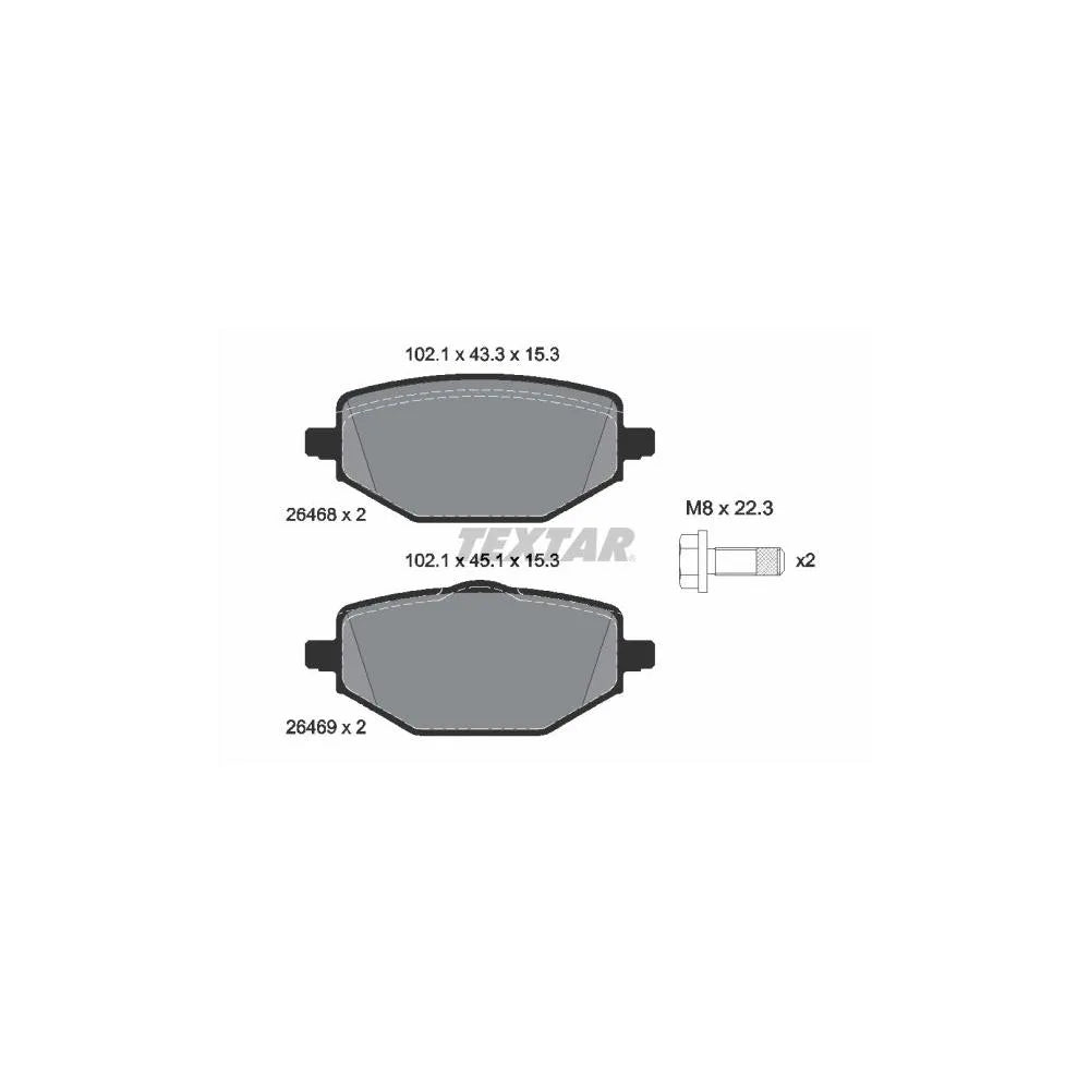 Set Placute Frana, Frana Disc Textar pentru Mitsubishi Asx, Renault Captur - 2646801