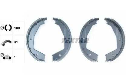 Set saboti frana de mana, Peugeot, Citroen, Fiat, Lancia Evasion Microbus, Ulysse, 806, Zeta, 806 Van, Evasion Van, 200x126x86 mm, Textar 91054700