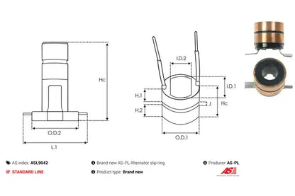 Colector alternator, 81x48x32 mm, AS-PL ASL9042