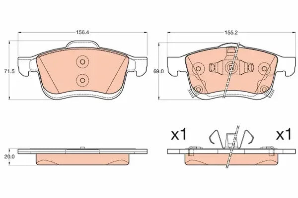 Set placute frana disc, Fiat 500L, TRW GDB2060