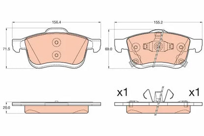 Set placute frana disc, Fiat 500L, TRW GDB2060