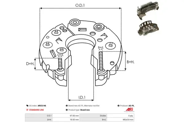 Punte diode, 140x81x76 mm, AS-PL ARC5146