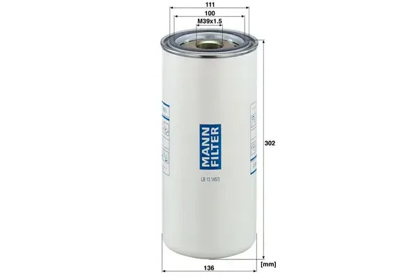 Filtru aer comprimat -Filter, 318x149x150 mm, Mann LB131453