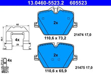 Set placute frana, frana disc TRW pentru BMW, Toyota - 13.0460-5523.2