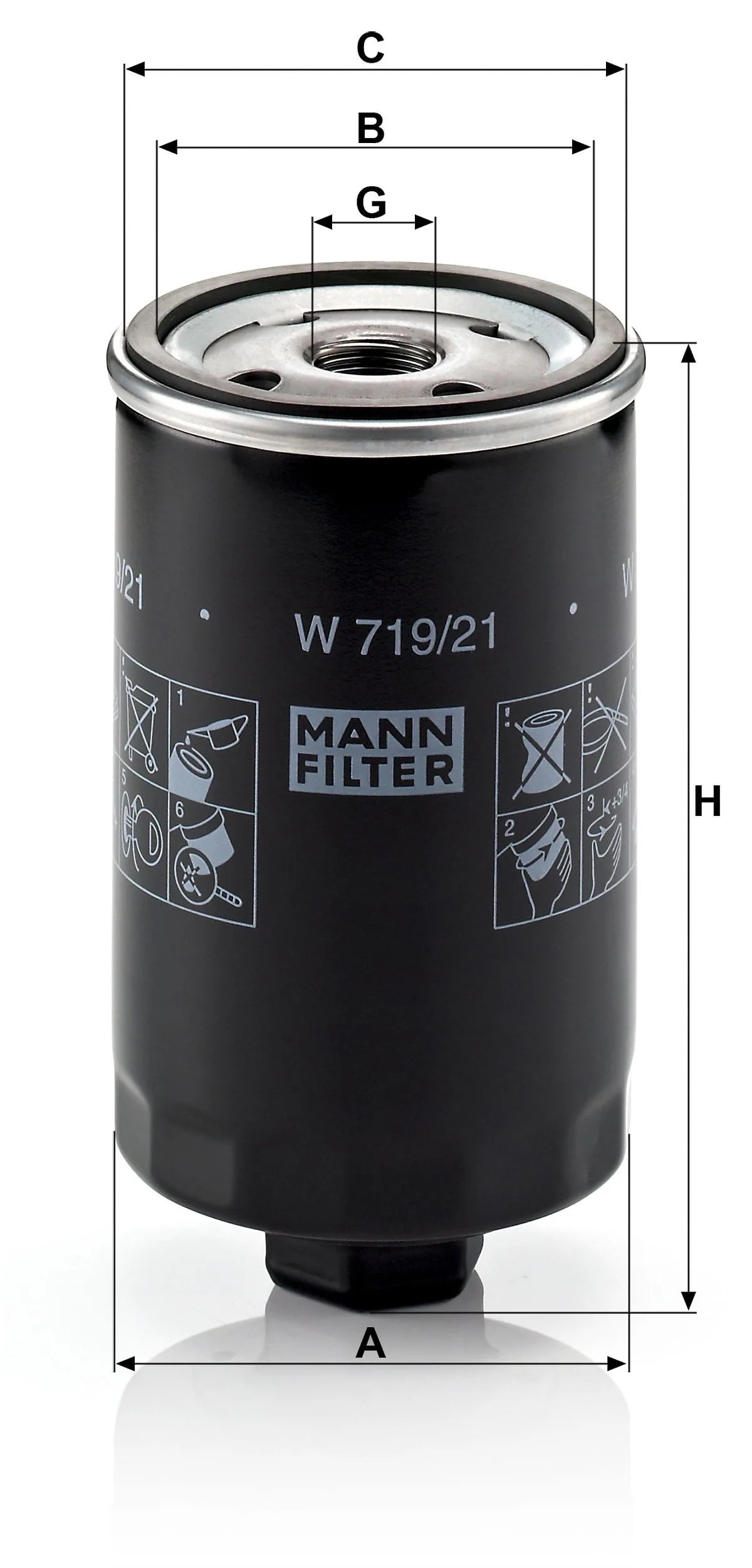 Filtru Ulei Mann-Filter pentru Vw (Volkswagen) Corrado/Golf/Passat/Polo - W719/21