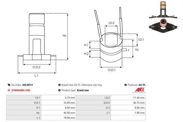 Colector alternator, Opel, Renault, Suzuki, 83x58x44 mm, AS-PL ASL9014