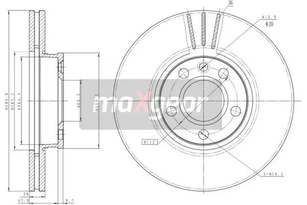 Disc frana, Ford, SEAT, Ø300 mm, Maxgear 191035