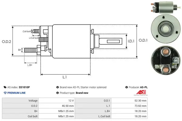 Solenoid, electromotor As-Pl - SS1010P