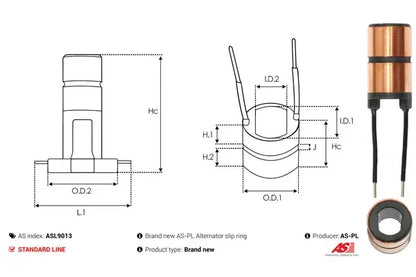 Colector alternator, Toyota, 94x32x22 mm, AS-PL ASL9013