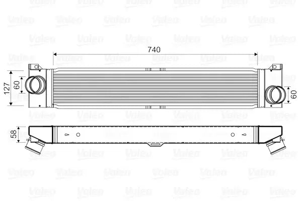 Intercooler compresor, Citroen, Fiat, Peugeot, 1033x213x180 mm, Valeo VAL818569