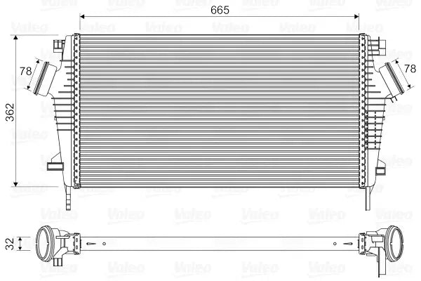 Intercooler compresor, Chevrolet, Opel, Saab, 959x522x212 mm, Valeo VAL818603