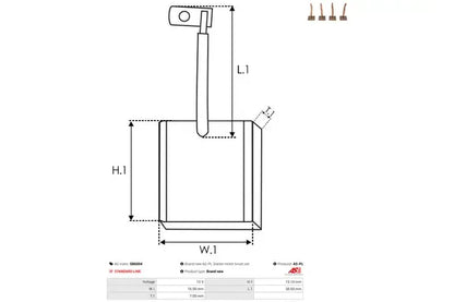 Perie electromotor, 92x54x22 mm, AS-PL SB6004