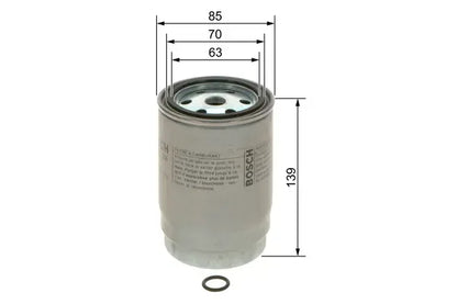Filtru combustibil, Hyundai, Kia, 164x95x98 mm, Bosch F026402255