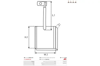 Perie electromotor, 95x48x28 mm, AS-PL BSX192193