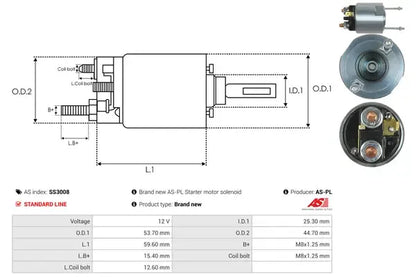 Solenoid electromotor, AS-PL SS3008