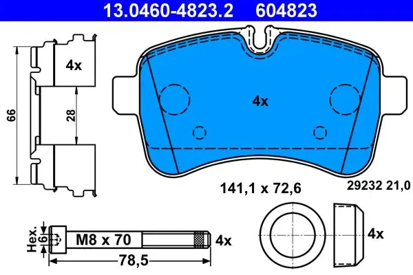 Set placute frana disc, Iveco, 185x108x92 mm, TRW 13046048232