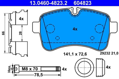 Set placute frana disc, Iveco, 185x108x92 mm, TRW 13046048232