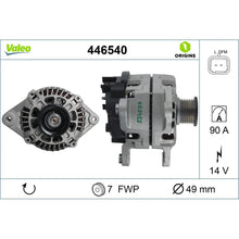 Alternator Valeo pentru Dacia Dokker/Duster/Lodgy/Logan/Sandero, Renault Captur/Clio/Grand Scenic/Megane/Scenic - 446540