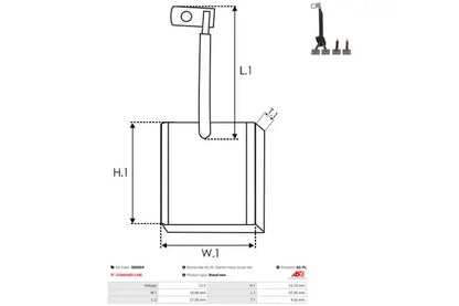 Perie electromotor, 114x100x24 mm, AS-PL SB5004