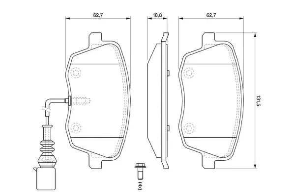 Set placute frana disc, SEAT, Skoda, 174x114x94 mm, Bosch 0986494105