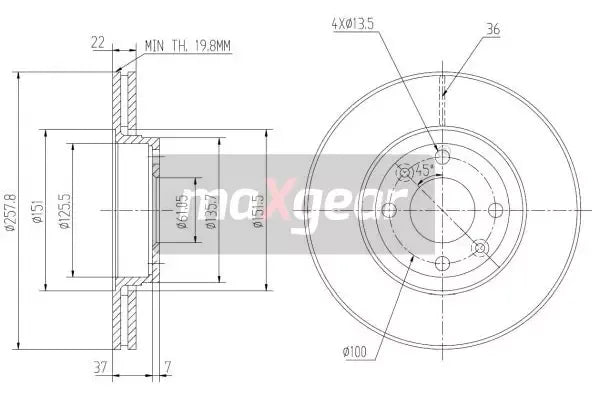 Disc frana, Dacia, Lada, Mercedes-Benz, Renault, Maxgear 192232MAX
