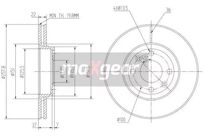 Disc frana, Dacia, Lada, Mercedes-Benz, Renault, Maxgear 192232MAX