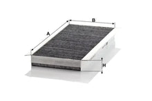 Filtru aer habitaclu -Filter, Ford, Mazda Fiesta, Ka, 121, Fiesta Autoutilitara, Limuzina Spatioasa, Fiesta Caseta, 360x158x34 mm, Mann CUK3554