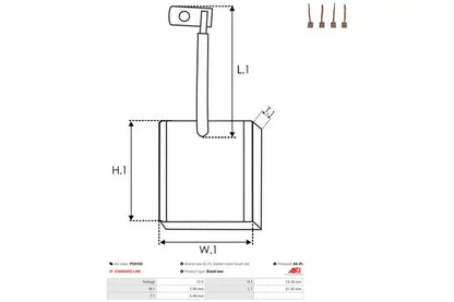 Perie electromotor, 103x48x20 mm, AS-PL PSX155