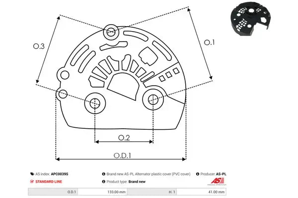 Capac protector alternator, Citroen, Fiat, Ford, Land_rover, Peugeot, Volvo, 341x153x56 mm, AS-PL APC0039S