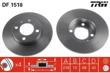 Disc frana, VW, Audi, SEAT Golf, Polo Cupe, Polo, Polo Iii Classic, Jetta, Polo Variant, 80 B1 Limuzina, Ibiza, Polo Classic, Ø239 mm, TRW DF1518