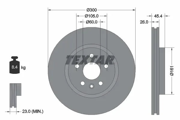 Disc frana, Opel Astra K, Astra K Sports Tourer, Astra K Caroserie Inchisa, Combi, Astra K Caseta, Hatchback, Ø300 mm, Textar 92277205