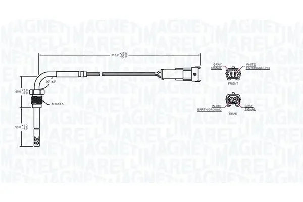 Senzor temperatura gaze evacuare, Dodge, Fiat, 138x110x84 mm, Magneti Marelli STS0193