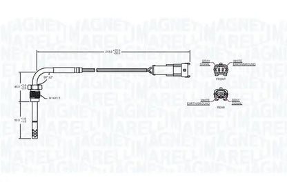 Senzor temperatura gaze evacuare, Dodge, Fiat, 138x110x84 mm, Magneti Marelli STS0193