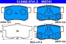 Set placute frana disc, Honda, 156x124x62 mm, TRW 13046057412