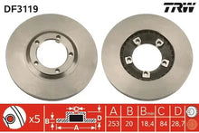 Disc frana, Hyundai H100 Bus, H100 Caroserie, Grace Bus, Porter Caroserie, Porter Platou, Sasiu, H-1, Starex Bus, H100 Platou, Ø253 mm, TRW DF3119