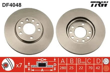 Disc frana, Opel, Chevrolet Astra H, Astra H Combi, Astra H Gtc, Meriva A Microbus, Zafira A Microbus, Astra G Combi, Ø280 mm, TRW DF4048