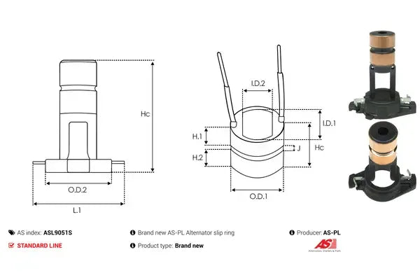 Colector, alternator As-Pl - ASL9051S