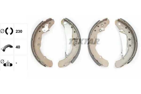Set saboti frana, Volkswagen, Audi, SEAT 100 C3 Limuzina, 100 C3 Avant, Passat B3, B4, B4 Variant, Inca, Golf, 233x186x104 mm, Textar 91044400