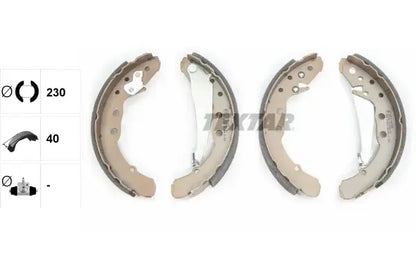 Set saboti frana, Volkswagen, Audi, SEAT 100 C3 Limuzina, 100 C3 Avant, Passat B3, B4, B4 Variant, Inca, Golf, 233x186x104 mm, Textar 91044400
