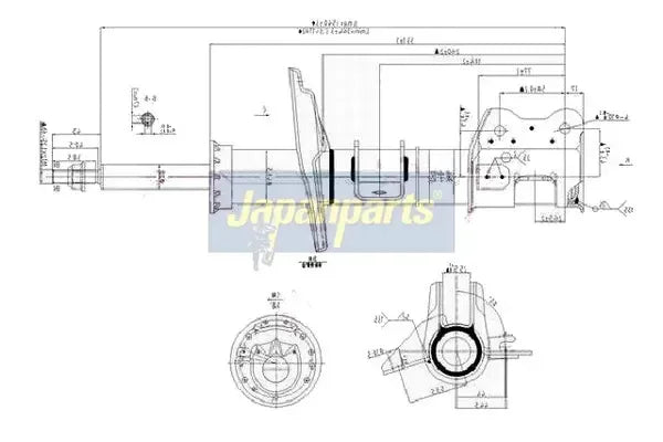 Amortizor, Lancia Ypsilon, 516x183x178 mm, Japanparts MM00159