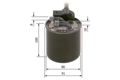 Filtru combustibil, Infiniti, Mercedes-Benz A Class, B Class Sports, Cla Cupe, Cla S, 135x106x106 mm, Bosch F026402837