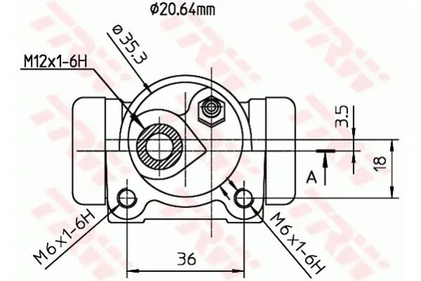 Cilindru receptor frana, Renault Twingo, Twingo I Caseta, Hatchback, 117x80x58 mm, TRW BWF170