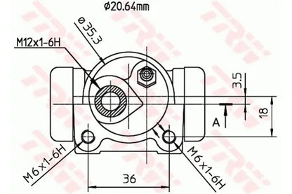 Cilindru receptor frana, Renault Twingo, Twingo I Caseta, Hatchback, 117x80x58 mm, TRW BWF170