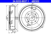 Tambur frana TRW pentru Fiat, Opel - 24.0222-8037.1