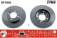 Disc frana, Rover, MG, Austin, Reliant Montego, 100, Metro Hatchback, Montego Combi, Mgf, Tf, Montego Estate, Maestro, Ø241 mm, TRW DF1829