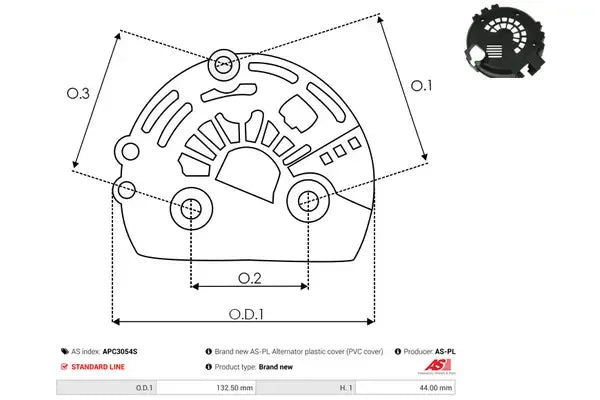 Capac protector, alternator As-Pl - APC3054S