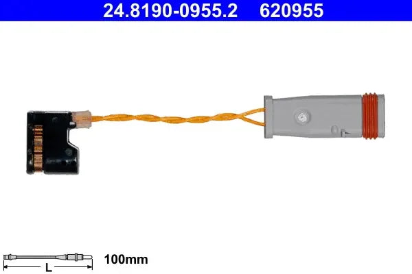 Senzor de avertizare uzura placute de frana, Mercedes-Benz Clasa E, 100x19x14 mm, TRW 24819009552